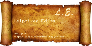 Leipniker Edina névjegykártya
